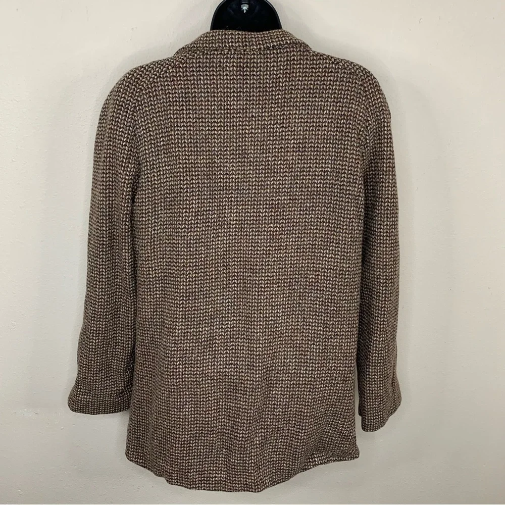 Size 14 Vintage Wool Ellen Tracy Union Made Brown Tan Lined Large Academia